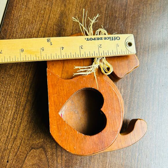 Vintage Wooden Carved Cat Potpourri Holder Picture Frame 5 1/4"X 6 3/4" - Picture 11 of 11